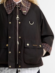 Barbour® Brown Icons Tartan Collar Spey Wax Jacket - Image 4 of 5