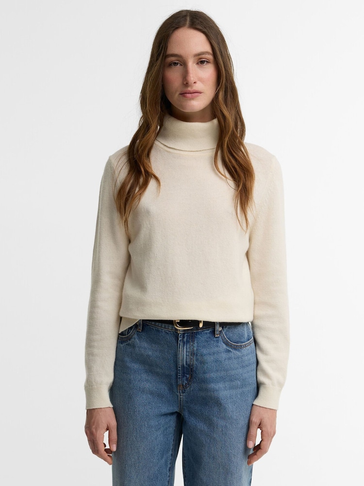 Barbour® Cream Pendle Roll Collar Knitted Jumper - Image 1 of 6