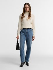 Barbour® Cream Pendle Roll Collar Knitted Jumper - Image 4 of 6