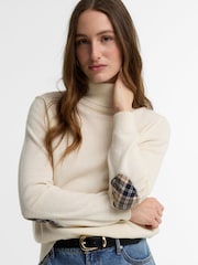 Barbour® Cream Pendle Roll Collar Knitted Jumper - Image 5 of 6