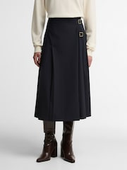 Barbour® Blue Delilah Midi Kilt Skirt - Image 4 of 7