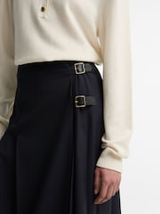 Barbour® Blue Delilah Midi Kilt Skirt - Image 7 of 7