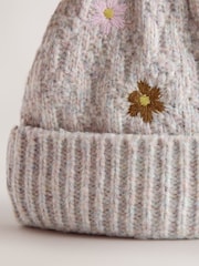 Mink Pink Flower Beanie and Snood Set (1-16yrs) - Image 3 of 4
