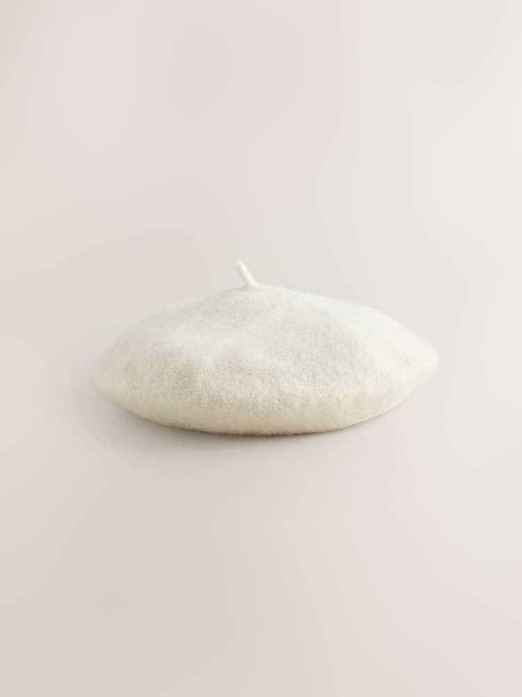 Ecru Beret Hat (3mths-16yrs) - Image 1 of 3 Ecru Beret Hat (3mths-16yrs) - Image 1 of 3