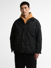 Barbour International Black Brake Line Wax Jacket - Image 1 of 8
