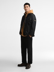 Barbour International Black Brake Line Wax Jacket - Image 3 of 8