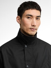 Barbour International Black Brake Line Wax Jacket - Image 4 of 8