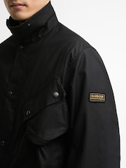 Barbour International Black Brake Line Wax Jacket - Image 5 of 8