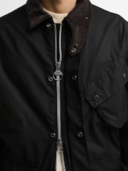 Barbour International Black Brake Line Wax Jacket - Image 6 of 8