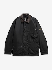 Barbour International Black Brake Line Wax Jacket - Image 7 of 8