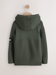 Green Utility Knitted Hoodie (3-16yrs) - Image 2 of 4
