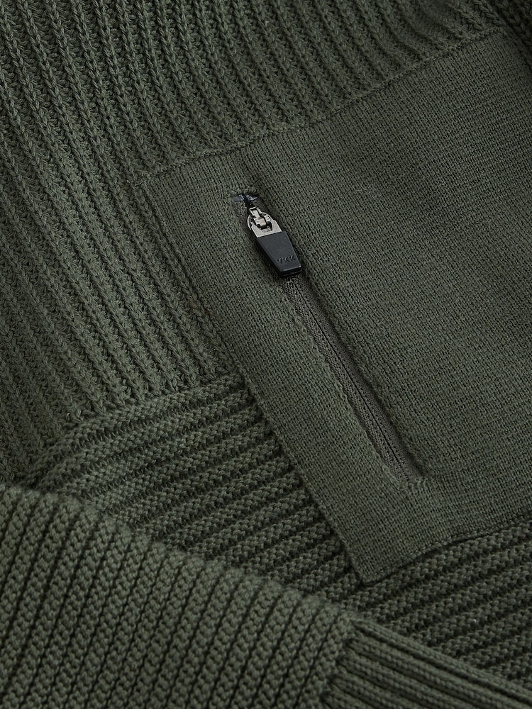 Green Utility Knitted Hoodie (3-16yrs) - Image 4 of 4 Green Utility Knitted Hoodie (3-16yrs) - Image 4 of 4