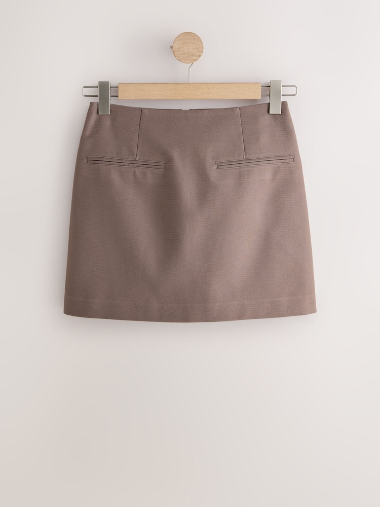 Brown N.Premium Twill Mini Skirt - Image 1 of 3 Brown N.Premium Twill Mini Skirt - Image 1 of 3