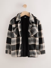 Black/White Check Jersey Lined Overshirt (3-16yrs) - Image 3 of 5