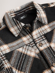Black/White Check Jersey Lined Overshirt (3-16yrs) - Image 4 of 5