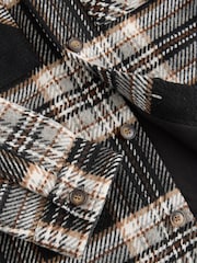 Black/White Check Jersey Lined Overshirt (3-16yrs) - Image 5 of 5