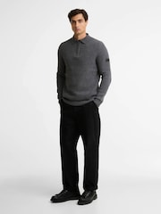 Barbour International Grey Oxham Half Zip Jumper - Image 3 of 5