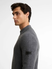 Barbour International Grey Oxham Half Zip Jumper - Image 4 of 5