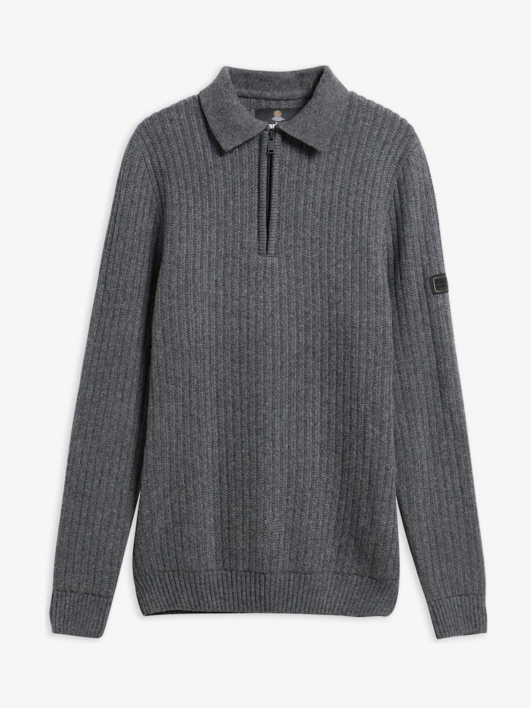 Barbour International Grey Oxham Half Zip Jumper - Image 5 of 5 Barbour International Grey Oxham Half Zip Jumper - Image 5 of 5