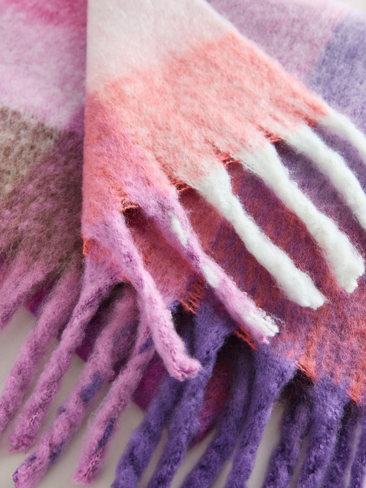 Pink Check Brushed Scarf (3-16yrs) - Image 3 of 3