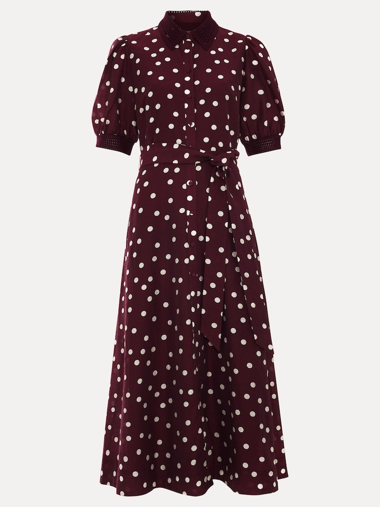 Phase Eight Red Delphine Midi Dress - Image 7 of 7