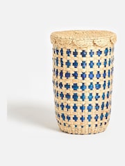 Oliver Bonas Green Cross Weave Laundry Basket - Image 1 of 5