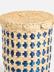 Oliver Bonas Green Cross Weave Laundry Basket - Image 3 of 5