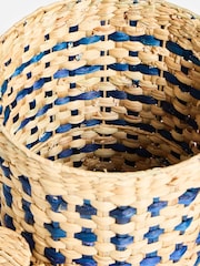 Oliver Bonas Green Cross Weave Laundry Basket - Image 5 of 5