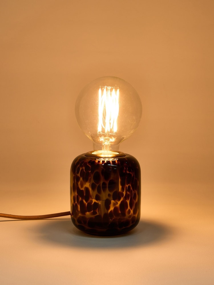 Oliver Bonas Brown Tortoiseshell Glass Table Lamp Base - Image 1 of 4