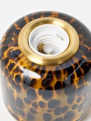 Oliver Bonas Brown Tortoiseshell Glass Table Lamp Base - Image 2 of 4
