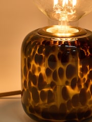 Oliver Bonas Brown Tortoiseshell Glass Table Lamp Base - Image 3 of 4