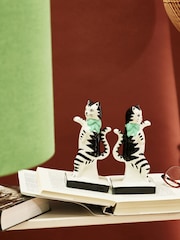 Oliver Bonas Black Pierre The Cat Ceramic Book Ends - Image 1 of 5