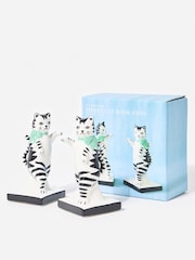Oliver Bonas Black Pierre The Cat Ceramic Book Ends - Image 3 of 5
