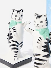 Oliver Bonas Black Pierre The Cat Ceramic Book Ends - Image 5 of 5