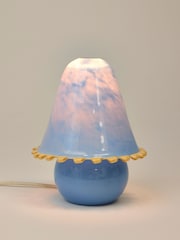 Oliver Bonas Blue Addi Small Sculptural Glass Table Lamp - Image 1 of 4