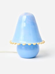 Oliver Bonas Blue Addi Small Sculptural Glass Table Lamp - Image 2 of 4