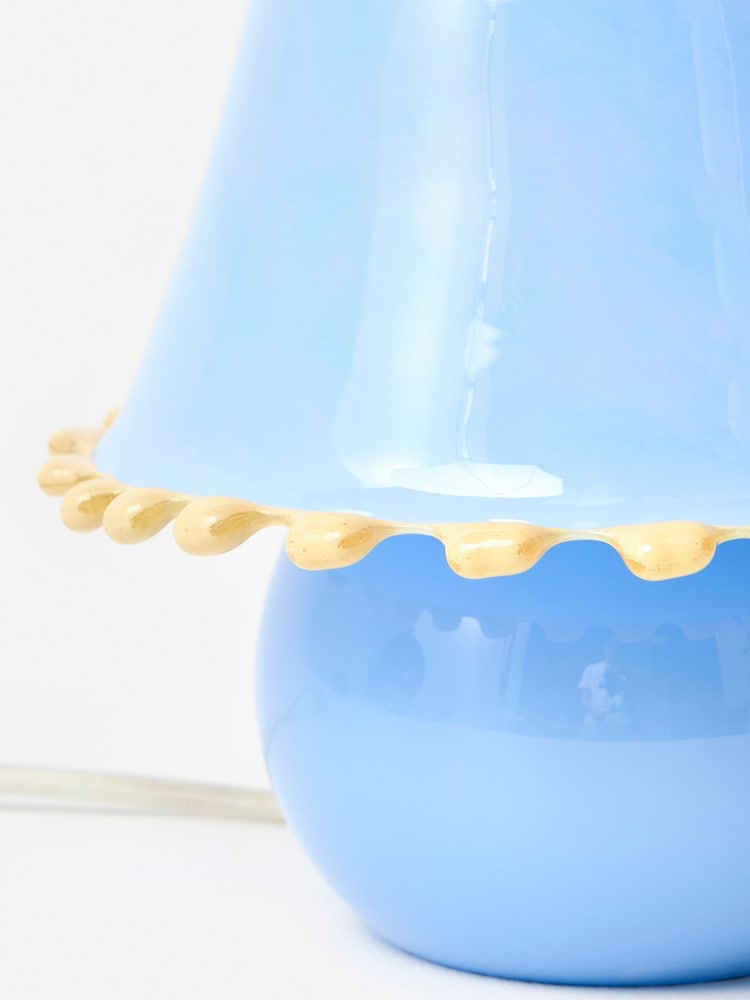 Oliver Bonas Blue Addi Small Sculptural Glass Table Lamp - Image 4 of 4
