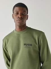 Жасыл - HUGO Nespon Regular Fit логотипі Sweat Top - 5суретінің 3 суреті