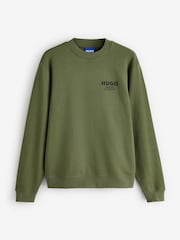 Жасыл - HUGO Nespon Regular Fit логотипі Sweat Top - 5суретінің 4 суреті