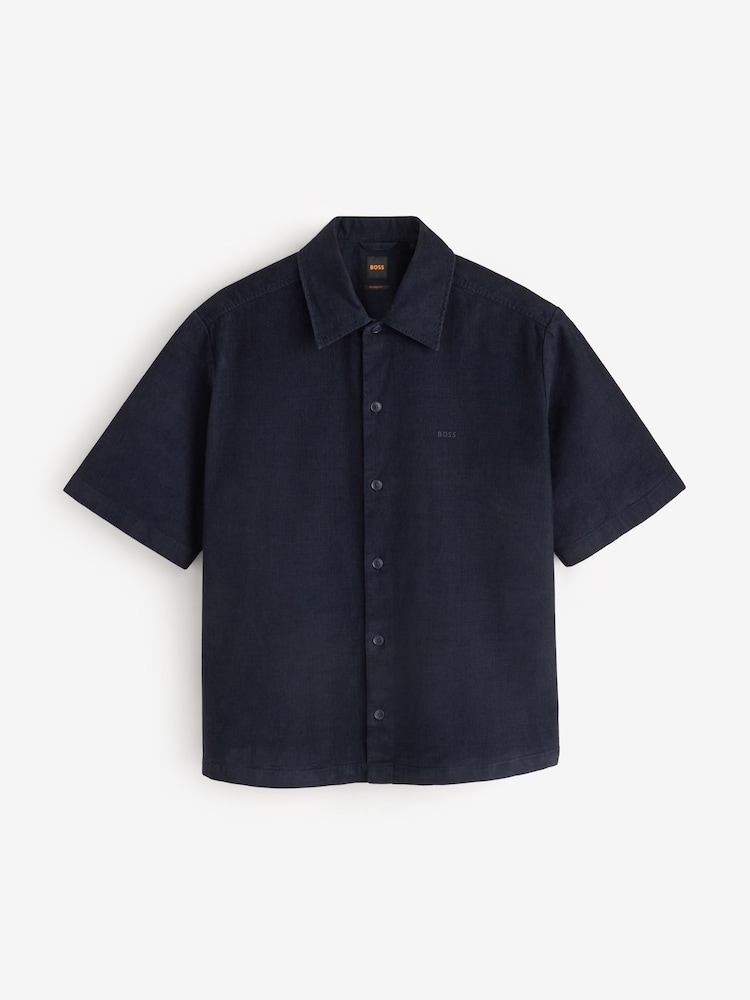 BOSS Blue Lakith Relaxed-Fit Textured Shirt - Image 5 of 5 BOSS Blue Lakith Relaxed-Fit Textured Shirt - Image 5 of 5