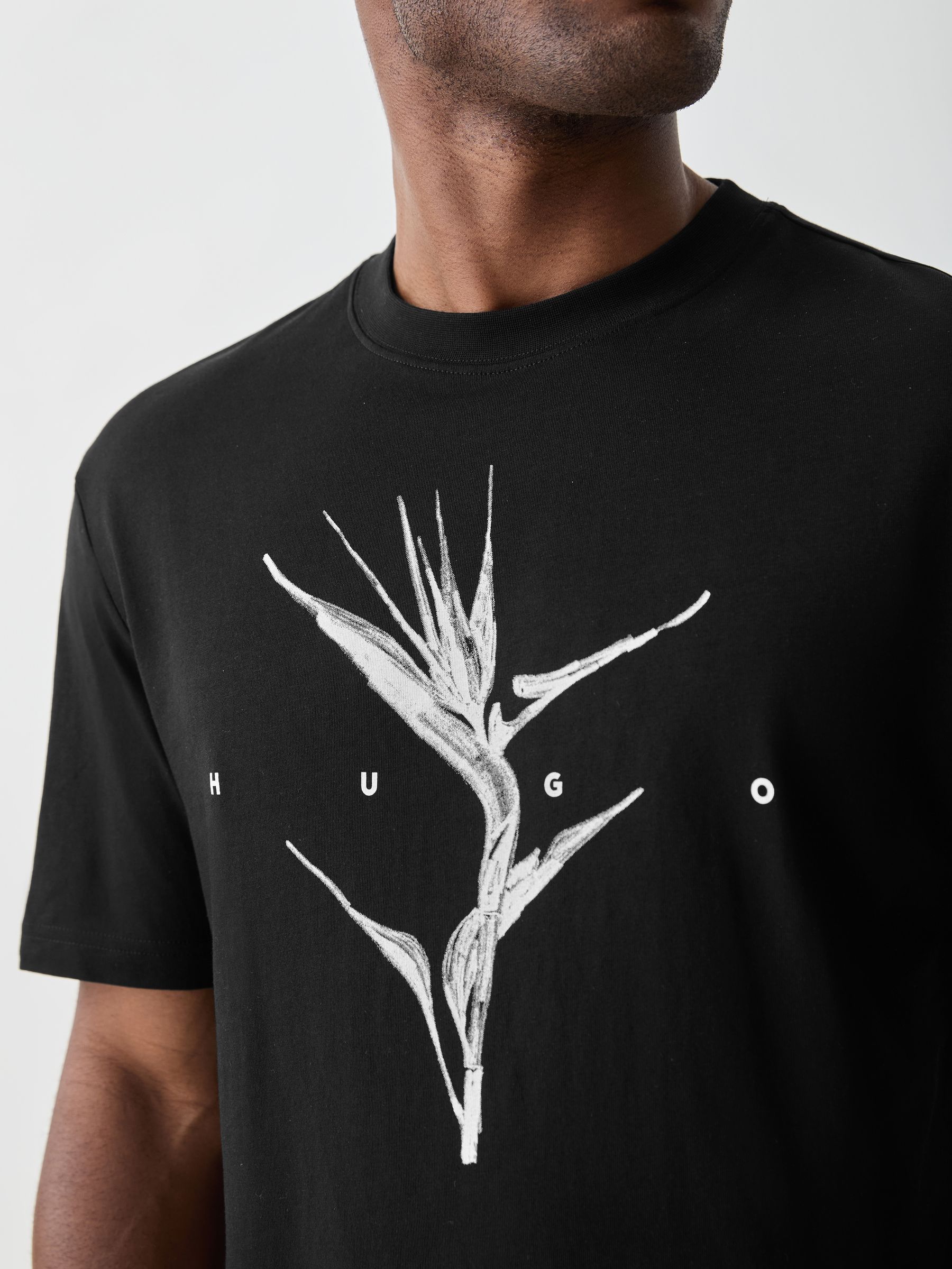 Buy HUGO Black Darise Regular Fit Graphic T-Shirt from Next USA