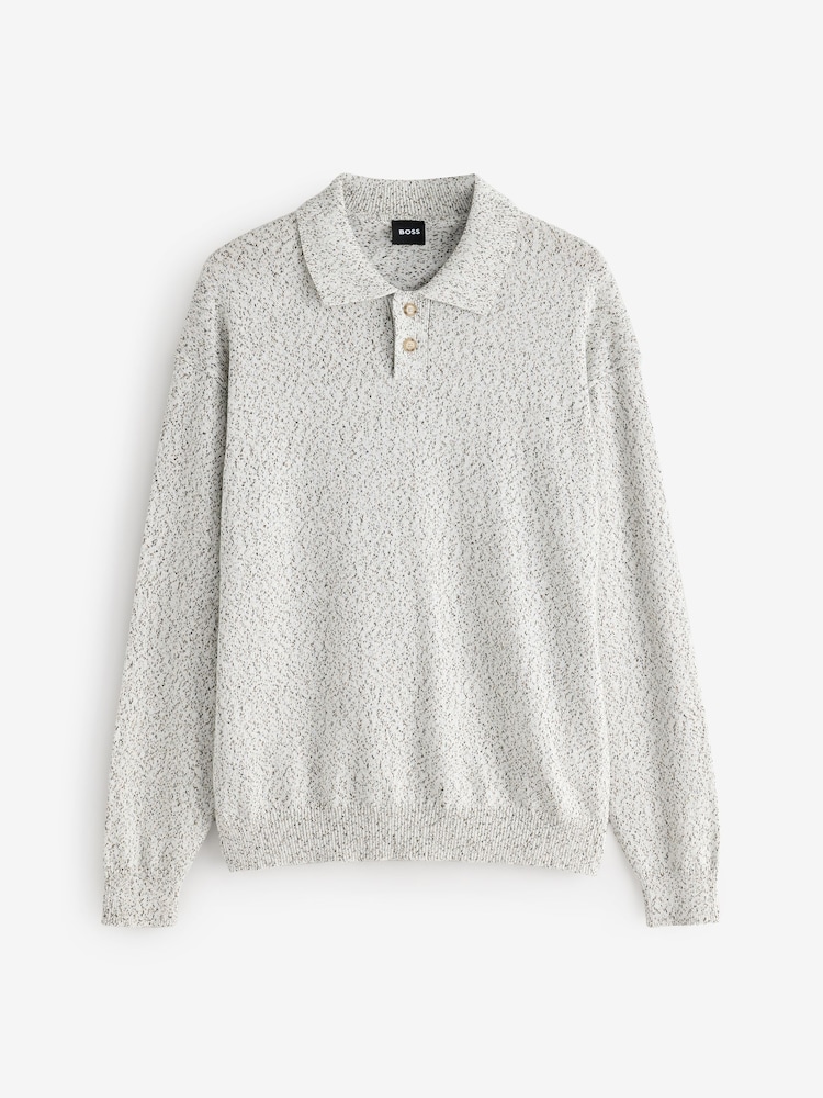 BOSS Grey Lomerlo Relaxed Fit Polo Shirt - Image 1 of 2 BOSS Grey Lomerlo Relaxed Fit Polo Shirt - Image 1 of 2