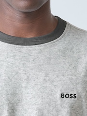 BOSS Grey Regular Fit Logo Tipped Detail T-Shirt - Image 3 of 5