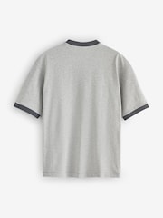 BOSS Grey Regular Fit Logo Tipped Detail T-Shirt - Image 5 of 5