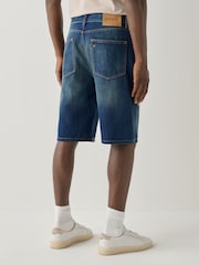 HUGO Blue Denim Skate Shorts - Image 3 of 5