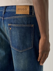 HUGO Blue Denim Skate Shorts - Image 4 of 5