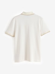 Hvit - BOSS Vanlig passform Parlay Tipped Placket Poloskjorte - Bilde 2 av 2