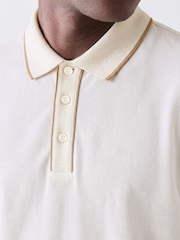 BOSS White Regular Fit Parlay Tipped Placket Polo Shirt - Image 3 of 5