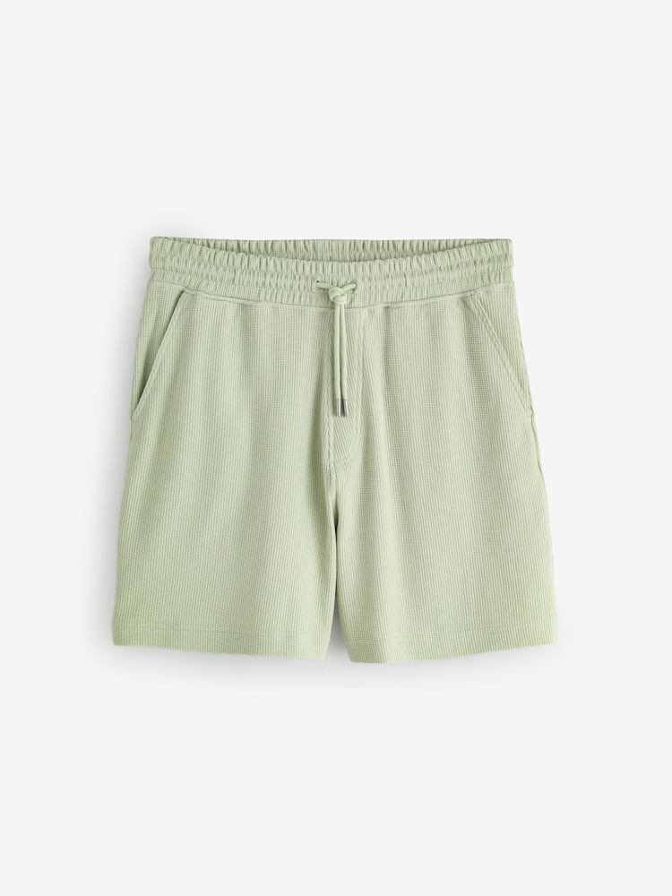 BOSS Green Waffle Relaxed-Fit Logo Shorts - Image 1 of 1