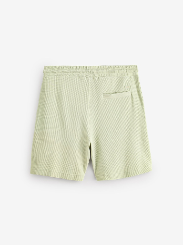 BOSS Green Waffle Relaxed-Fit Logo Shorts - Image 5 of 5